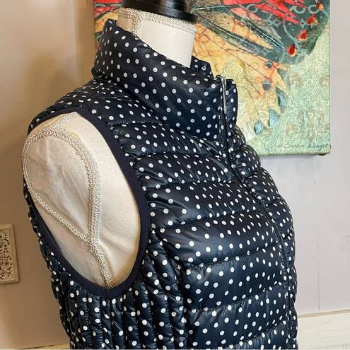 Tommy Hilfiger  Womens Puffer Vest packable Size small Navy Polkadot Quilted