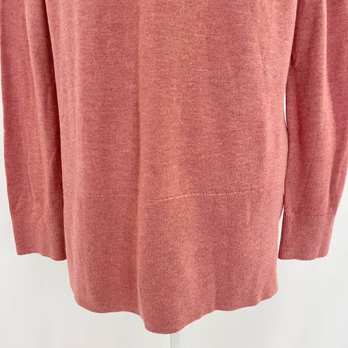 Lou & grey High Low Hem Crewneck Sweater Long Sleeve Pullover Pink Size Medium