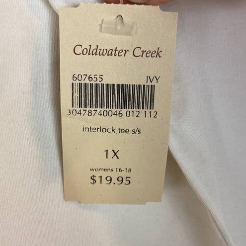 Coldwater Creek Ivy Cream Interlock Tee Women’s Size 1X