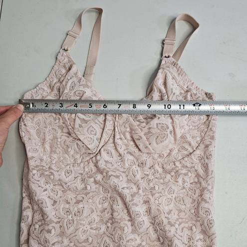 One Piece Bali Shapewear Bodysuit Faja Womens Size 38DD Pale Pink Lace  Sexy