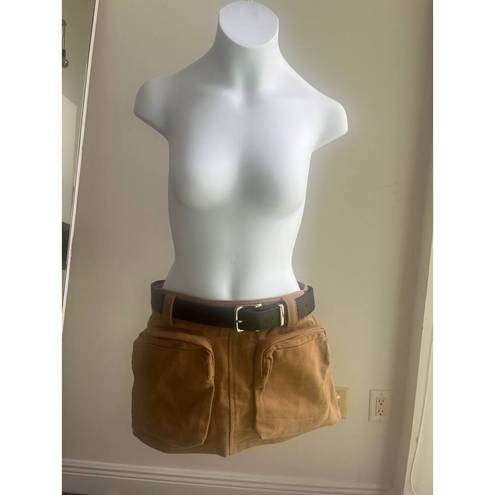 Edikted Pocket Belted Denim Mini Skirt