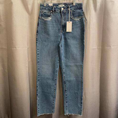 Good American Good Vintage Raw Hem Distressed Pocket Jeans NWT