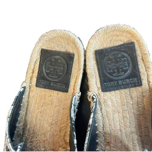 Tory Burch  Max Snake Print Leather Espadrille Slide Mule