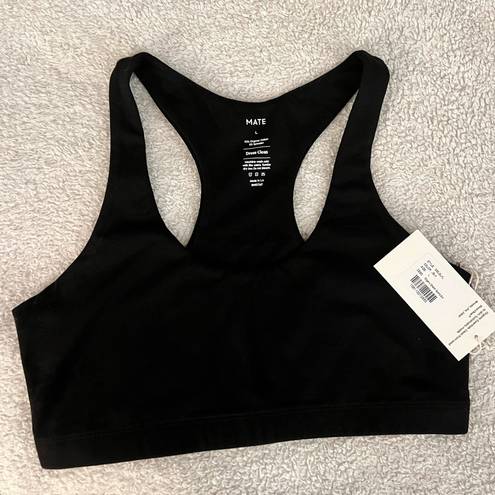 Mate the Label  Organic Cotton Stretch Sports Bra L Black