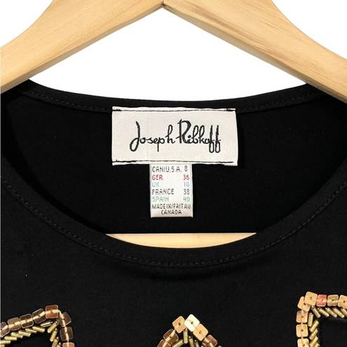 Joseph Ribkoff  Sequined Cutout Long Sleeve Top