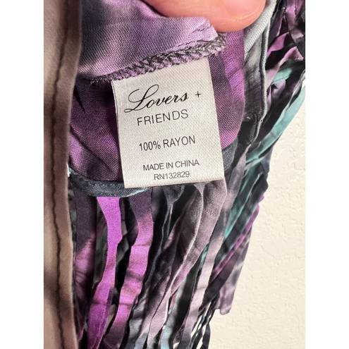 Lovers + Friends  Purple Tie-Dye Sleeveless Cut Out Tank Top Size XS