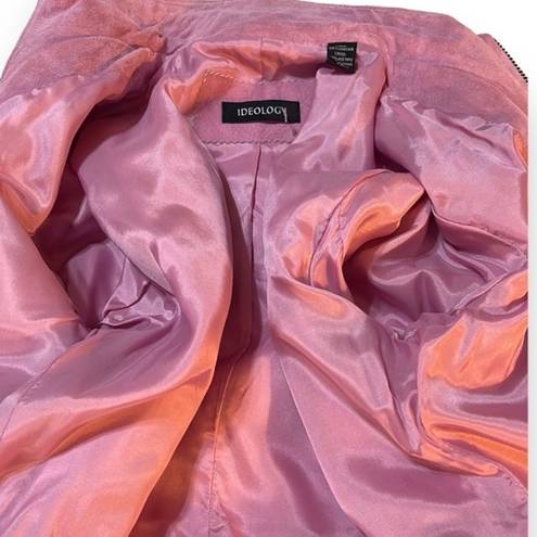 Ideology  Berlin Pink Suede Leather Moto Jacket Women's Size XS