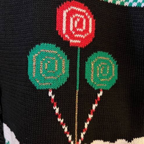 The Loft The Sweater Heavyweight Cardigan Sweater Christmas Candy Cane Buttons 2X