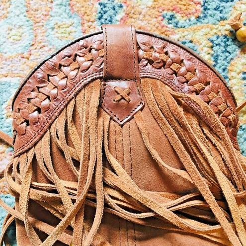 Dingo  Brown Leather Cassidy Cowboy Western Fringed Braided Wood Beads Boots 8