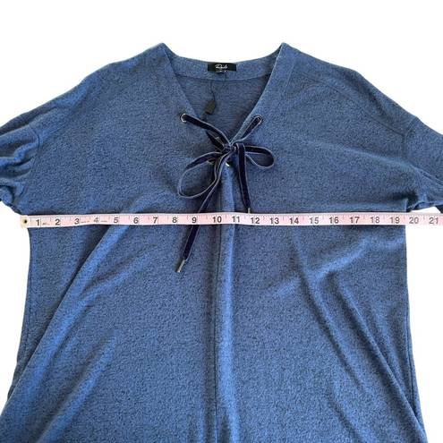 Rails  Leigh Navy Velvet Lace Up Long Sleeve Pullover Knit Top Size Small NWT