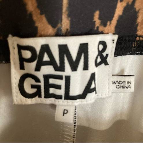 Pam & Gela  Leopard Leggings gold racer / tuxedo stripe