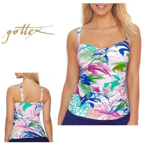 Gottex New.  floral tankini bra sized top. 36D.