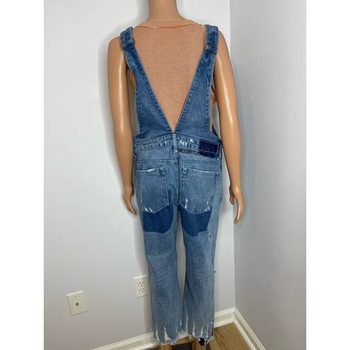 One Teaspoon ONE X  Hooligan Distressed Cropped Denim overalls size 28