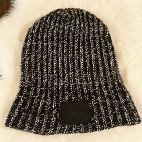 Love Your Melon  Black and White Slouchy Beanie