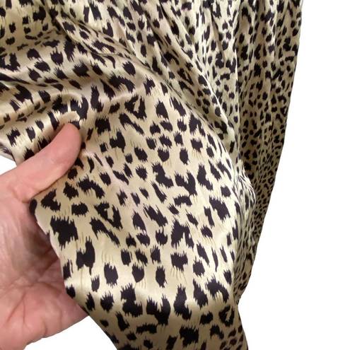 Oleg Cassini OC By  Leopard Animal Print Fit & Flare 100% Silk Dress Size 6 Y2K