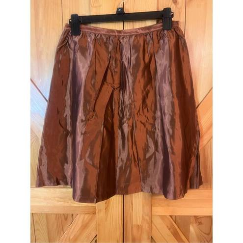 Barney’s New York Barneys New York CO-OP Women metallic brown ￼ Pleated Skirt Size 0 Nwt