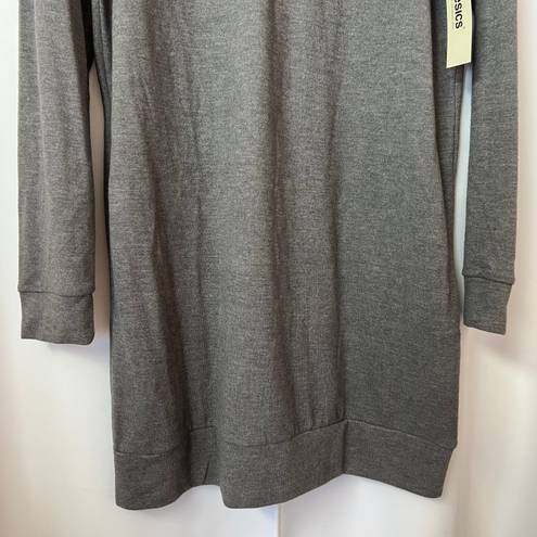 Tresics NWT  Solid Gray Pullover Long Sleeve Sweater T-Shirt Dress Size Medium