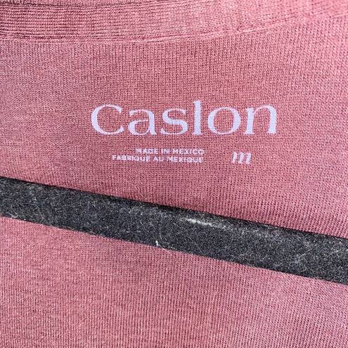 Caslon  Burgundy Long Sleeve Crew Neck T-Shirt Women's Size Medium