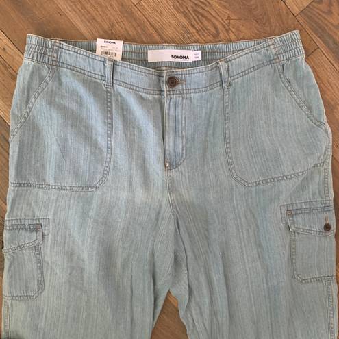 Sonoma NWT Skimmer Mid Rise Blue Denim Capri Jeans Size 16 W