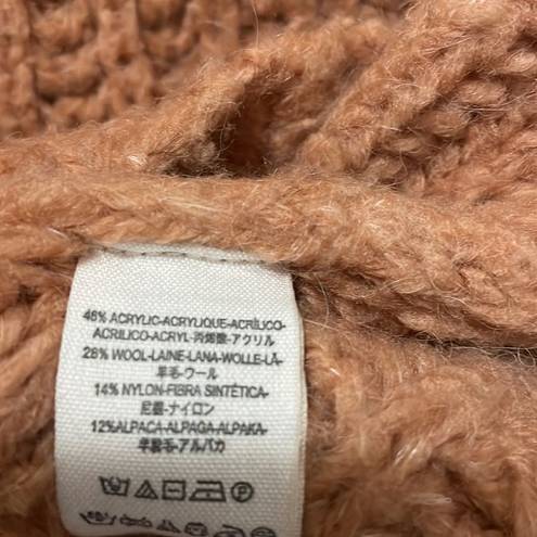 Free People  Fluffy Fox Chunky Wool Alpaca Blend
Turtleneck Sweater Papaya Sz XS