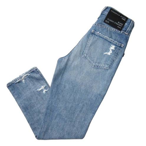 Veronica Beard NWT  Blake Classic Straight in Clearwater Destroyed Jeans 25 / 0