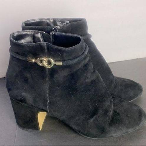 Bella Vita New  Women Block Heel‎ Ankle Booties Diaz Size US 11M Black Suede