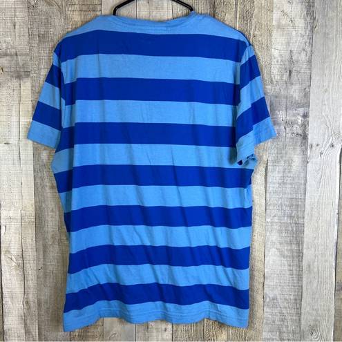 Lacoste  Size 6 V-Neck Dark & Light Blue Short Sleeve T-Shirt w/Alligator…