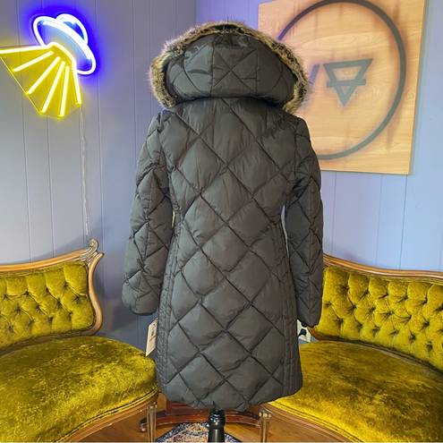 London Fog NWT  Maxi Puffer Coat With Removable Faux Fur Hood