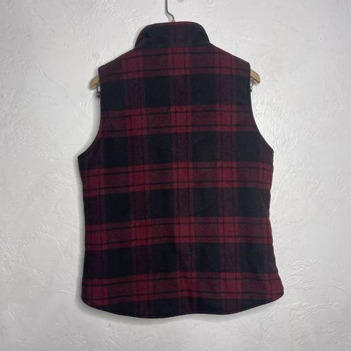 Harper  Boutique Vest Size Small Plaid Full Zip Faux Fur Fleece Sleeveless