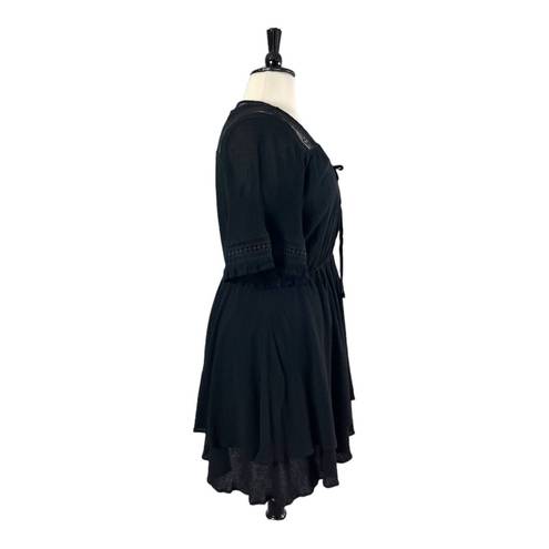 City Chic Dress V-neck Tie Elastic Waist Black Layered Skirt Women’s Size 18