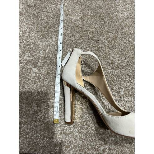 DKNY  women shoes heels cream/light grey open toe size 8