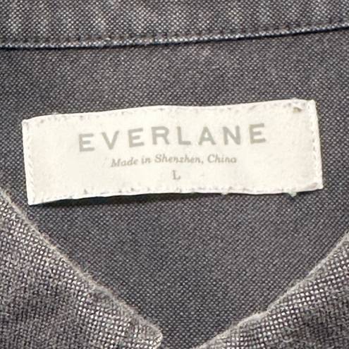 Everlane Women's  Washed Black Oxford Casual Button Down Shirt Size Large EUC