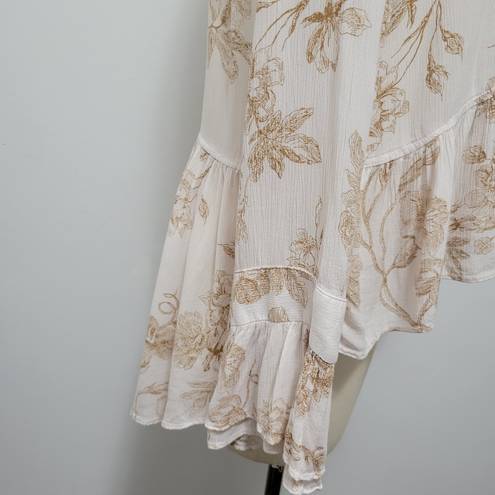 LC Lauren Conrad  floral high low babydoll button-down size large