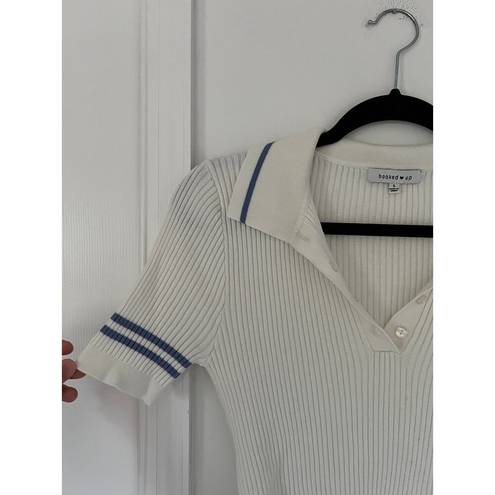 Polo Hooked Up Preppy White Collared Cropped  Top