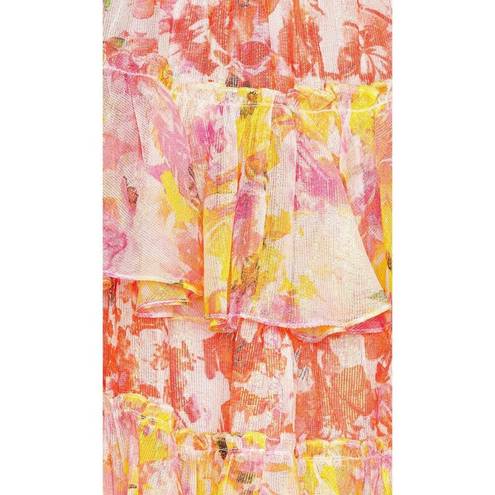 Rococo  SAND Nesh Cut Out Mini Dress Pink Orange Yellow Womens Size Medium