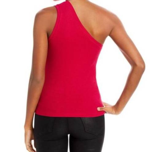 Three Dots NWT  Women's Pink One Shoulder Ribbed Shirt Tank Top. Size XL.