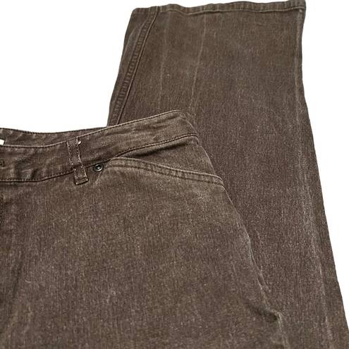 J.Jill  brown stretch straight leg brushed cotton jeans. Size: 10 P