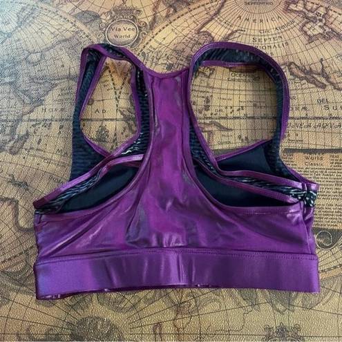 Koral  Womens size S Purple Eggplant Fling Infinity Sports Bra Gym Active Shine