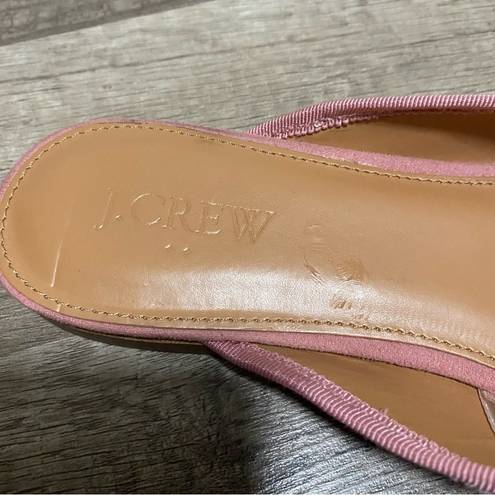 J.Crew  Factory Pink Bow Square Toe Ballet Mules