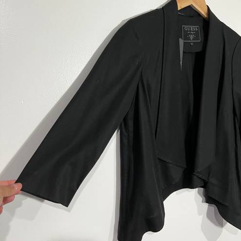 Guess Lyocell Drape Front Open Jacket In Black Size Small