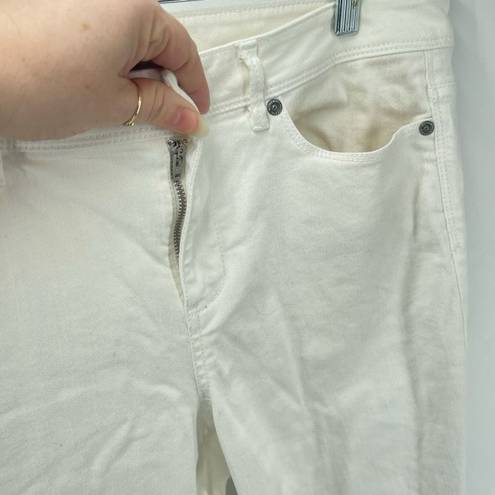 J.Jill  Women's Authentic Fit Slim Ankle Zipper Fly Button Jeans 10 Denim White