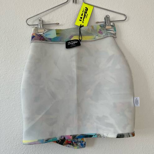 Jaded London Crystal Cyberwave Asymmetrical Skirt