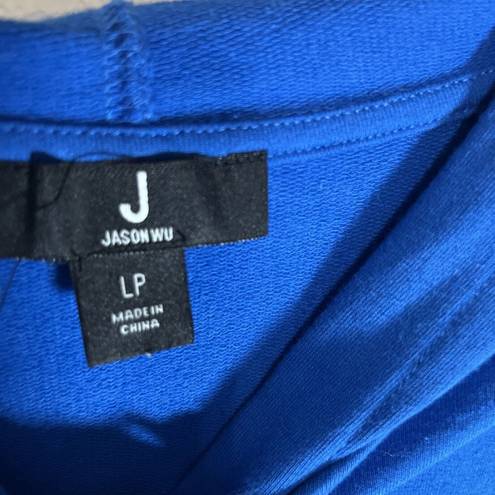 Jason Wu J  French Terry Blue Hoodie Dress Large Petite Athletic Sweatshirt LP