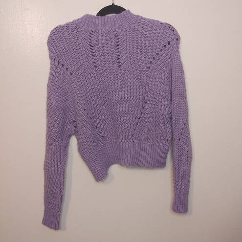 Elizabeth and James  Purple Gold Shiny Thread Size Extra Small XS Cropped Sweater