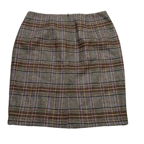 The Moon WOMEN'S Boden British Tweed by brown gray plaid skirt