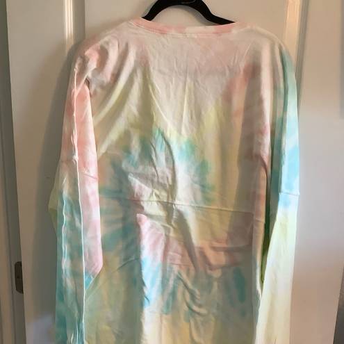 Spirit Jersey NWT  Las Vegas Sign Tie Dye Long Sleeve T Shirt Crew Womens Size L