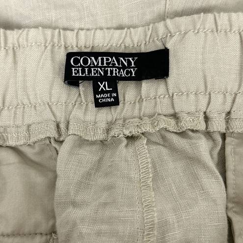 Krass&co  Ellen Tracy Womens Size XL Sandstone Linen Drawstring Shorts Pockets