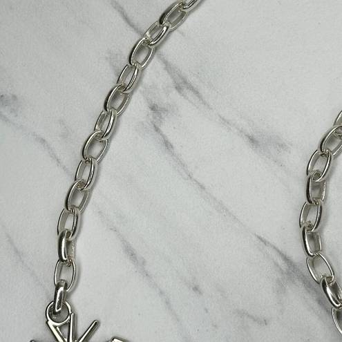 The Moon  and Star Silver Tone Metal Chain Link Belt OS One Size