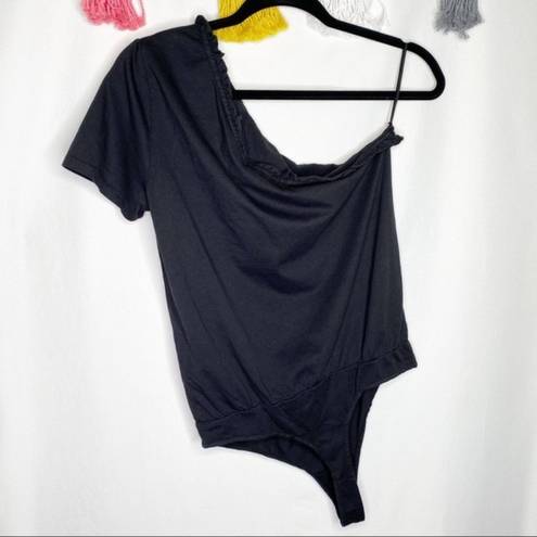 n:philanthropy NWT  Blue One-shoulder Bodysuit in Black