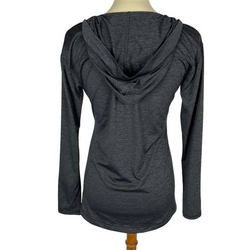 Zella Z by  Heathered Gray Hooded Long Sleeve High Low Hem Active Top Women Small